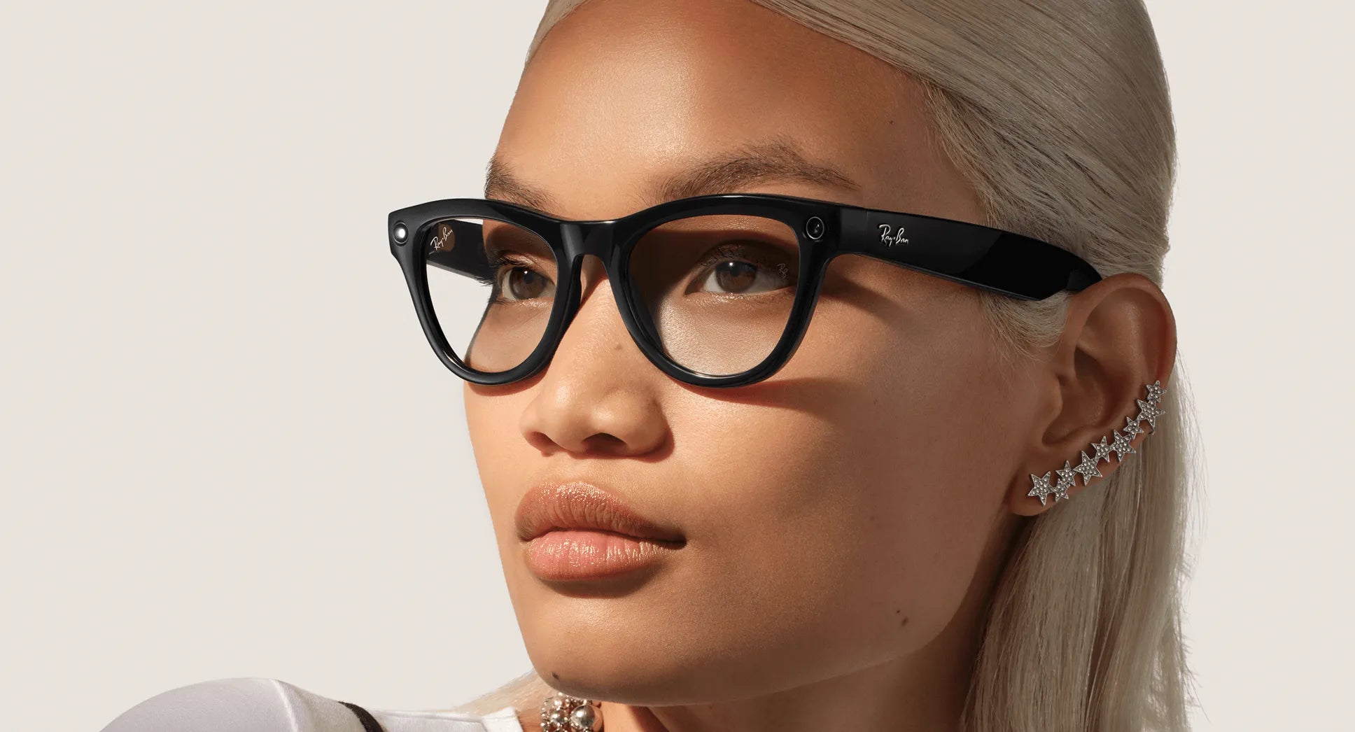 Ray-Ban Meta Skyler Gen 1 - (F) Shiny Black - (L) Clear - (Standard)