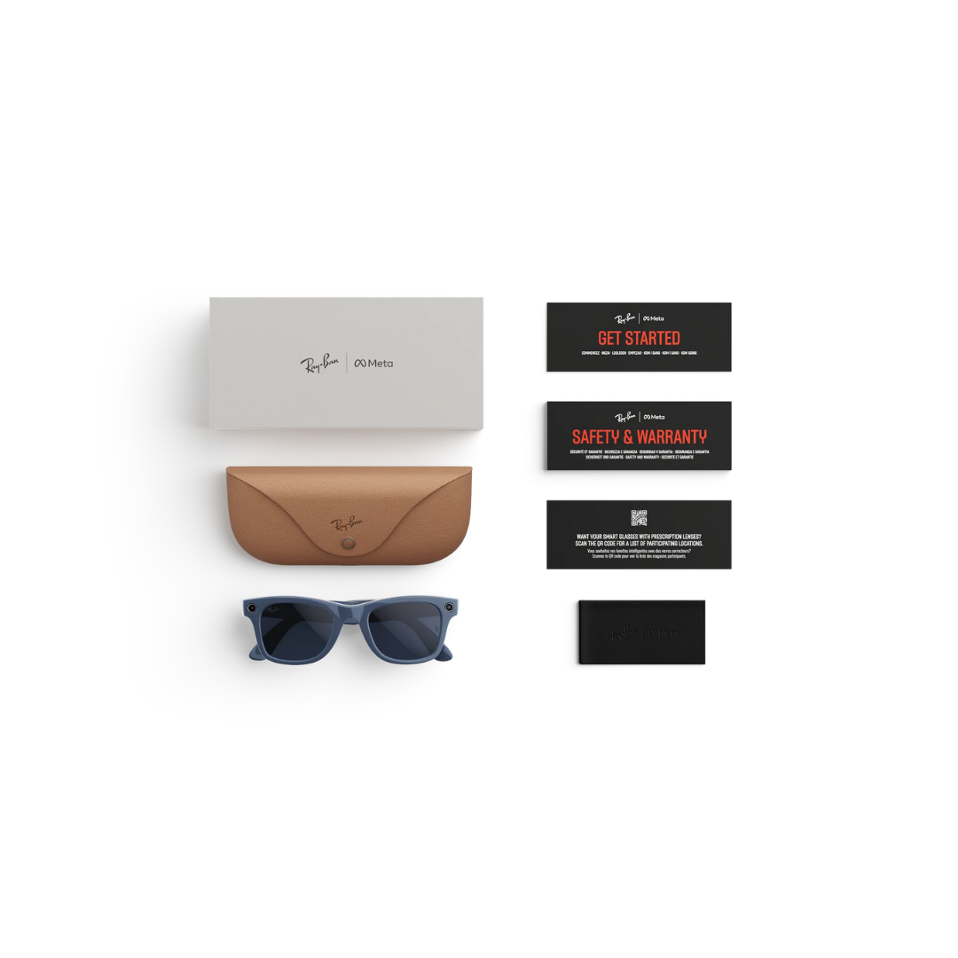 Ray-Ban Meta Wayfarer Gen 2 - (F) Shiny Cosmic Blue - (L) Clear to Sapphire Transitions® – (Large)