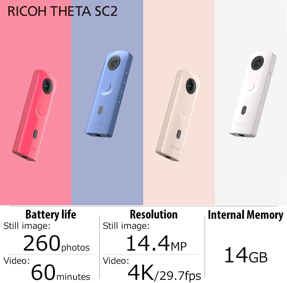 RICOH THETA SC2 360 Camera - Pink